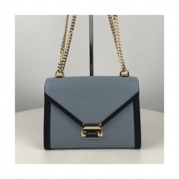 Michael Kors 2018 Leather Whitney Chain Shoulder Bag, 24CM - 마이클 코어스 2018 레더 위트니 체인 숄더백 ,MKB0224, 24CM,블루