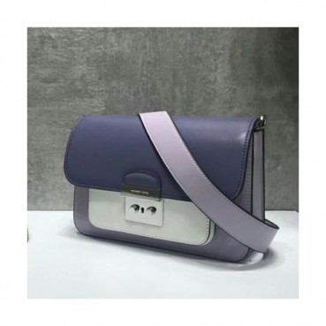 Michael Kors Sloan Editor Leather Shoulder Bag, 23CM - 마이클 코어스 슬론 에디터 레더 숄더백 ,MKB0214, 23CM,퍼플