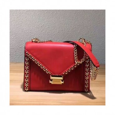 Michael Kors 2018 Leather Whitney Chain Shoulder Bag, 24CM - 마이클 코어스 2018 레더 위트니 체인 숄더백 ,MKB0212, 24CM,레드