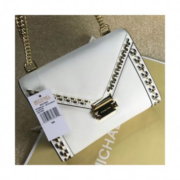 Michael Kors 2018 Leather Whitney Chain Shoulder Bag, 24CM - 마이클 코어스 2018 레더 위트니 체인 숄더백 ,MKB0210, 24CM,화이트