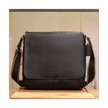Coach Leather Shoulder Bag,29cm - 코치 레더 남성용 숄더백 70555,COAB0153,29cm,블랙