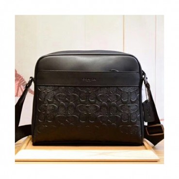 Coach Leather Shoulder Bag,28cm - 코치 레더 남성용 숄더백 28455,COAB0152,28cm,블랙