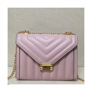 Michael Kors 2018 Leather Whitney Chain Shoulder Bag, 24CM - 마이클 코어스 2018 레더 위트니 체인 숄더백 ,MKB0194, 24CM,핑크