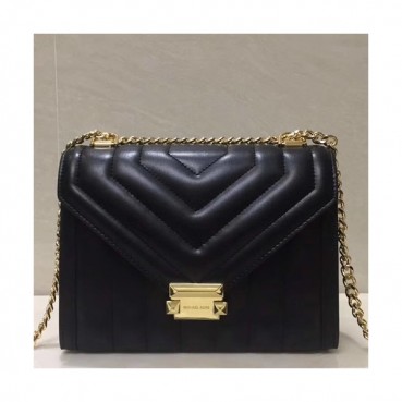 Michael Kors 2018 Leather Whitney Chain Shoulder Bag, 24CM - 마이클 코어스 2018 레더 위트니 체인 숄더백 ,MKB0193, 24CM,블랙