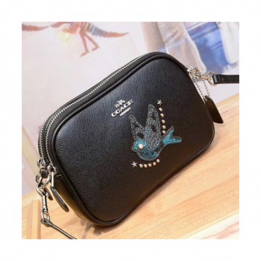 Coach 2018 Leather Shoulder Bag,19cm - 코치 2018 레더 숄더백 23607,COAB0119,19cm,블랙