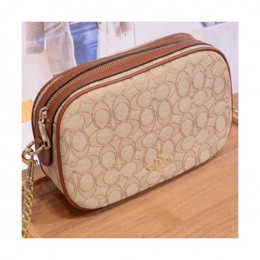 Coach Canvas Camera Shoulder Bag,21cm - 코치 캔버스 카메라 숄더백 COAB0114,21cm,카멜