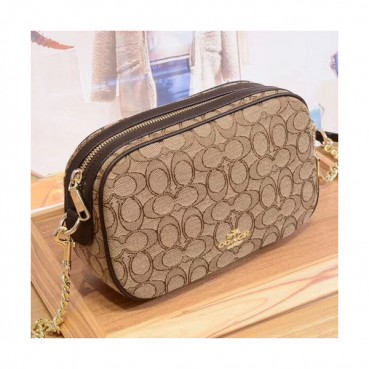 Coach Canvas Camera Shoulder Bag,21cm - 코치 캔버스 카메라 숄더백 COAB0113,21cm,브라운