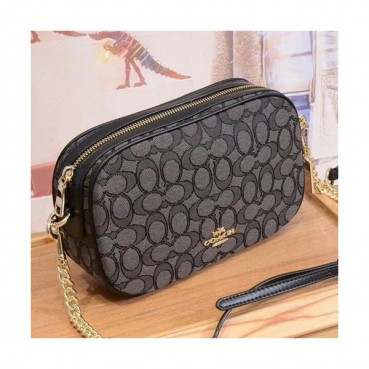 Coach Canvas Camera Shoulder Bag,21cm - 코치 캔버스 카메라 숄더백 COAB0112,21cm,블랙