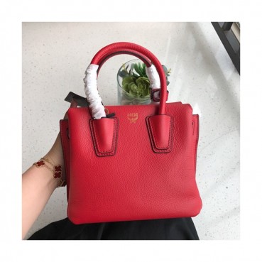 MCM Milla Leather Tote Shoulder Bag,19cm - 엠씨엠 여성용 밀라 레더 토트 숄더백 MCMB0054, 19cm,레드