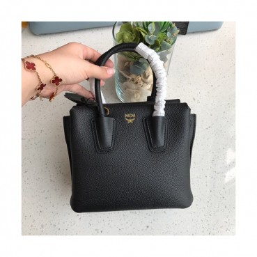 MCM Milla Leather Tote Shoulder Bag,19cm - 엠씨엠 여성용 밀라 레더 토트 숄더백 MCMB0051, 19cm,블랙