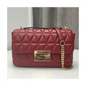 Michael Kors Leather Chain Shoulder Bag,27cm - 마이클 코어스 레더 체인 숄더백 MKB0174,27cm,레드