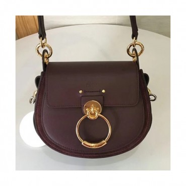 Chole Tess Leather Shoulder Bag, 20cm -  끌로에 테스 레더 숄더백,CLB0005,20cm,다크와인