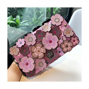 Coach Leather Dinky Chain Shoulder Bag,23cm - 코치 레더 딘키 체인 숄더백 COAB0102,23cm,퍼플