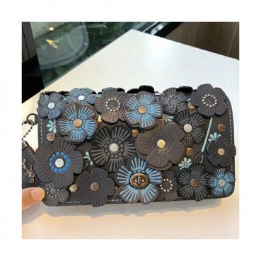 Coach Leather Dinky Chain Shoulder Bag,23cm - 코치 레더 딘키 체인 숄더백 COAB0099,23cm,다크그레이