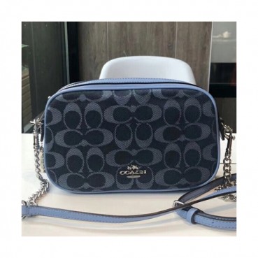 Coach Canvas Camera Shoulder Bag,21cm - 코치 캔버스 카메라 숄더백 COAB0089,21cm,블루