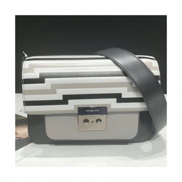 Michael Kors Leather Sloan Editor Shoulder Bag,22CM - 마이클 코어스 레더 슬론 에디터 숄더백 ,MKB0110, 22CM,블랙+그레이