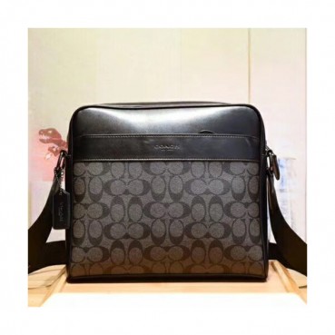 Coach Leather Messenger Shoulder Bag,28cm - 코치 레더 남성용 메신저 숄더백 COAB0078,28cm,블랙