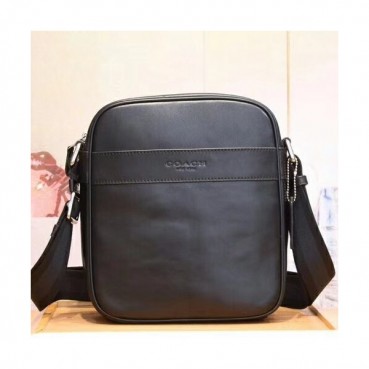 Coach Leather Messenger Shoulder Bag,22cm - 코치 레더 남성용 메신저 숄더백 COAB0076,22cm,블랙