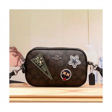 Coach Leather Shoulder Bag,20cm - 코치 레더 숄더백 12084,COAB006020cm,브라운