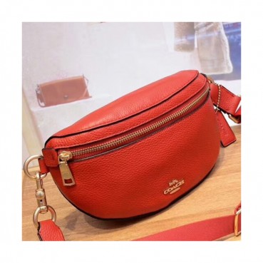 Coach Leather Belt Bag  Shoulder Bag,21cm - 코치 레더  벨트백 숄더백, COAB0054,21cm,레드
