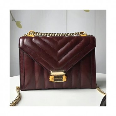 Michael Kors 2018 Leather Whitney Chain Shoulder Bag, 24CM - 마이클 코어스 2018 레더 위트니 체인 숄더백 ,MKB0080, 24CM,레드