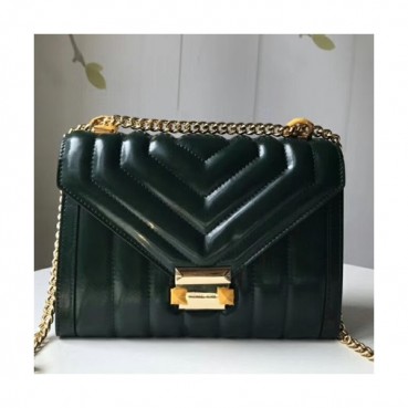 Michael Kors 2018 Leather Whitney Chain Shoulder Bag, 24CM - 마이클 코어스 2018 레더 위트니 체인 숄더백 ,MKB0078, 24CM,그린