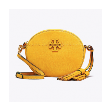 Tory Burch Leather Yellow  Mcgraw  Round Shoulder Bag,17cm - 토리버치 레더 옐로우 맥그로우 라운드 숄더백 TBB0153,17cm