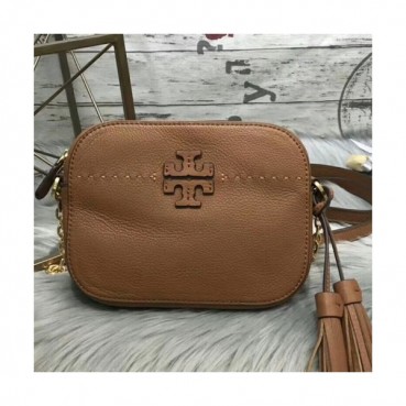 Tory Burch Leather Brown Mcgraw Tassel Camera Shoulder Bag,20cm - 토리버치 레더 브라운 맥그로우 태슬 카메라 숄더백 TBB0147,20cm