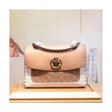 Coach Leather Shoulder Bag,26cm - 코치 레더 여성용 숄더백 29416,COAB0045,26cm,핑크+화이트