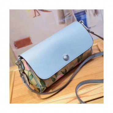 Coach 2018 Leather Coted Riversible Shoulder Bag,21cm - 코치 2018 레더 코티드 리버서블 숄더백 COAB0042,21cm,블루/화이트