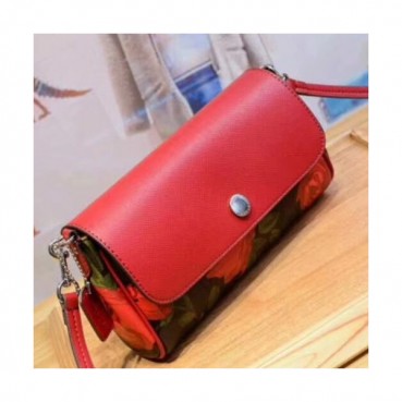 Coach 2018 Leather Coted Riversible Shoulder Bag,21cm - 코치 2018 레더 코티드 리버서블 숄더백 COAB0041,21cm,레드/블랙