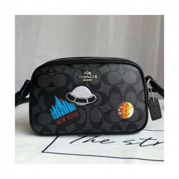 Coach Leather Camera Shoulder Bag,19cm - 코치 레더 카메라 숄더백 COAB0031,19cm,블랙