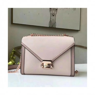 Michael Kors Leather Whitney Chain Shoulder Bag, 23.5CM - 마이클 코어스 레더 위트니 체인 숄더백 ,MKB0072, 23.5CM,핑크