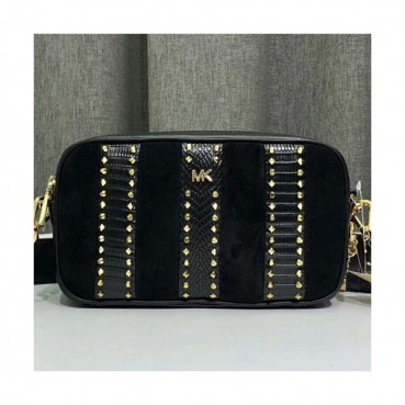 Michael Kors Leather Whitney Camera Shoulder Bag, 22CM - 마이클 코어스 레더 위트니 카메라 숄더백 ,MKB0065, 22CM,블랙