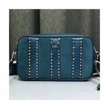 Michael Kors Leather Whitney Camera Shoulder Bag, 22CM - 마이클 코어스 레더 위트니 카메라 숄더백 ,MKB0064, 22CM,블루