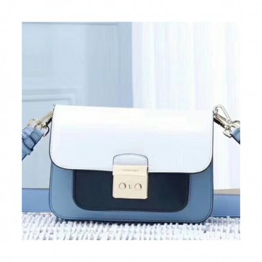 Michael Kors Sloan Editor Leather Shoulder Bag, 23CM - 마이클 코어스 슬론 에디터 레더 숄더백 ,MKB0061, 23CM,블루