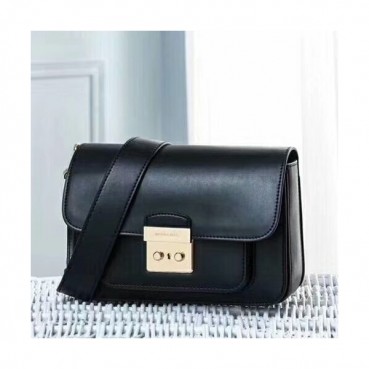 Michael Kors Sloan Editor Leather Shoulder Bag, 23CM - 마이클 코어스 슬론 에디터 레더 숄더백 ,MKB0060, 23CM,블랙