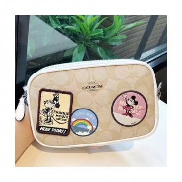 Coach Leather Camera Shoulder Bag,19cm - 코치 레더 카메라 숄더백 COAB0016,19cm,베이지