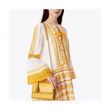 Tory Burch Leather Yellow Fleming Convertible Chain Shoulder Bag,21cm - 토리버치 레더 옐로우 플레밍 컨버터블 체인 숄더백 TBB0122,21cm