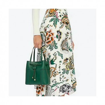 Tory Burch Leather Block-T Small Bucket Shoulder Bag,20cm 