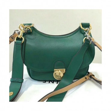 Tory Burch 2019 Leather Green James Small Saddle Shoulder Bag,22cm - 토리버치 2019 레더 그린 제임스 스몰 새들 숄더백 TBB0103,22cm