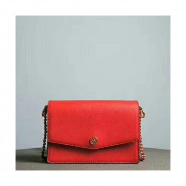 Tory Burch Leather Red Robinson Convertible Chain Shoulder Bag,18.5cm - 토리버치 레더 레드 로빈슨 컨버터블 체인 숄더백 TBB0101,18.5cm