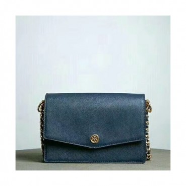 Tory Burch Leather Blue Robinson Convertible Chain Shoulder Bag,18.5cm - 토리버치 레더 블루 로빈슨 컨버터블 체인 숄더백 TBB0100,18.5cm