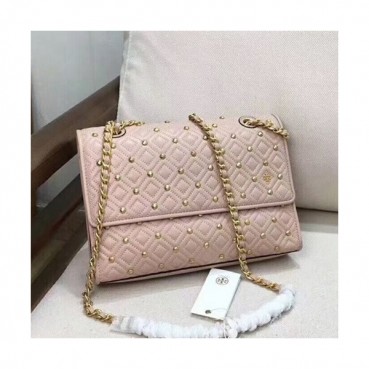Tory Burch Leather Pink Fleming Chain Shoulder Bag,21cm - 토리버치 레더 핑크 플레밍 체인 숄더백 TBB0087,21cm