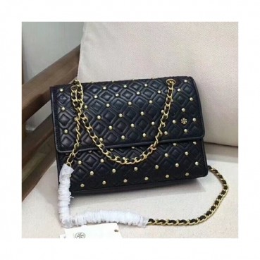Tory Burch Leather Black Fleming Chain Shoulder Bag,21cm - 토리버치 레더 블랙 플레밍 체인 숄더백 TBB0086,21cm