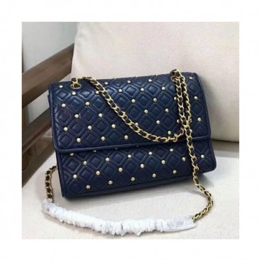 Tory Burch Leather Navy Fleming Chain Shoulder Bag,21cm - 토리버치 레더 네이비 플레밍 체인 숄더백 TBB0085,21cm