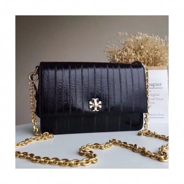 Tory Burch Kira Leather Black Chain Shoulder Bag,24cm - 토리버치 키라 레더 블랙 체인 숄더백 TBB0078,24cm