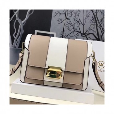 Michael Kors 2018 Leather Shoulder Bag, 22CM - 마이클 코어스 2018 레더 숄더백 ,MKB0049, 22CM,베이지+화이트