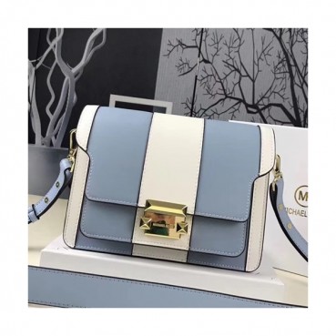 Michael Kors 2018 Leather Shoulder Bag, 22CM - 마이클 코어스 2018 레더 숄더백 ,MKB0048, 22CM,스카이블루+화이트