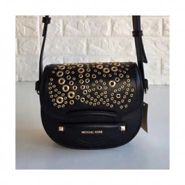 Michael Kors Leather Cary Saddle Shoulder Bag, 18CM - 마이클 코어스 레더 캐리 새들 숄더백,MKB0032, 18CM,블랙